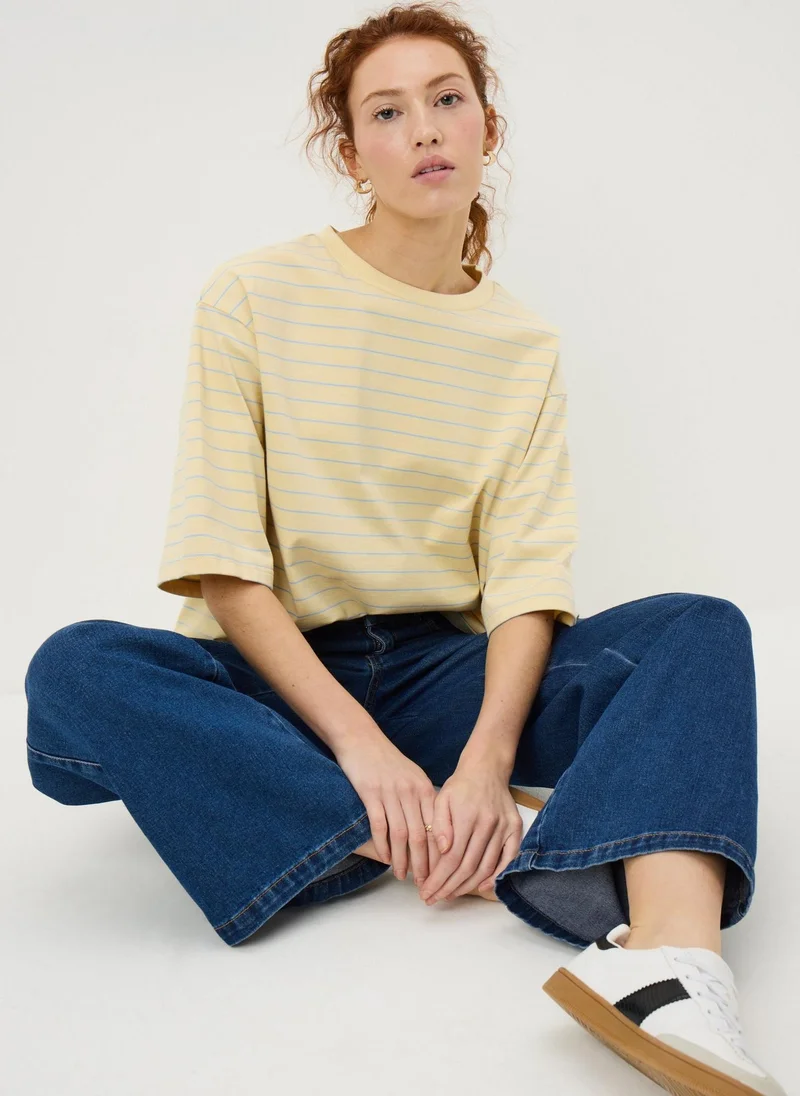 ماتلان Yellow Stripe Boxy T-Shirt